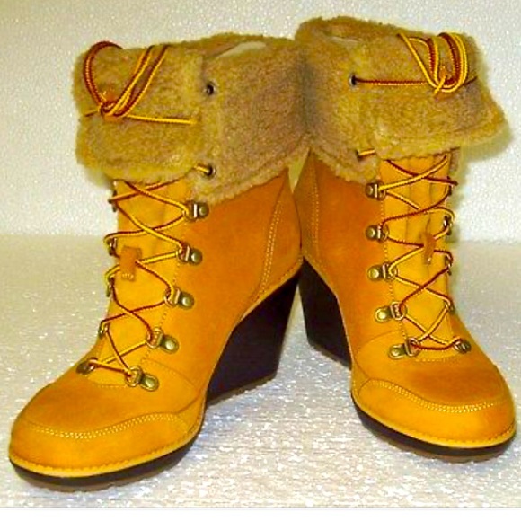 Timberland Shoes - Timberland Meriden Wedge Heel Fold Down Earthkeeper Boots